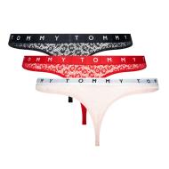 X3 Strings Rouge/Rose/Marine Femme Tommy Hilfiger Thong vue 2