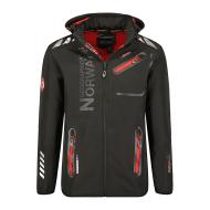 Parka Softshell Noir/Rouge Homme Geographical Norway Royaute WW1973H pas cher