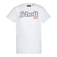 T-shirt Blanc Homme Schott Vintage pas cher