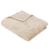 Plaid flanelle Beige Atmosphera 125x150 Roy pas cher