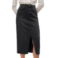 Jupe en jean Longue Noir Femme Vero Moda Calf Denim Skirt