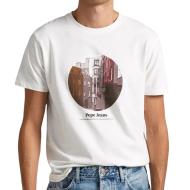 T-shirt Blanc Homme Pepe jeans Kervin pas cher