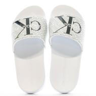 Claquette Blanche Femme Calvin Klein Jeans Slide vue 3