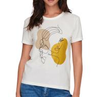 T-shirt Blanc/Doré Femme JDY Life