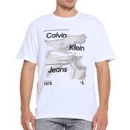 T-shirt Blanc Homme Calvin Klein Jeans Diffused pas cher