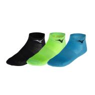 X3 Paires de Chaussettes Noir/Vert/Bleu Mixte Mizuno Training 67UU950 pas cher