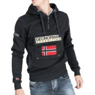 Sweat à Capuche Noir Homme Geographical Norway Lady pas cher