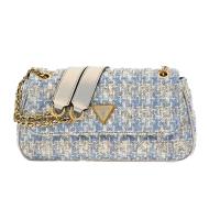 Sac Bandoulière  Blanc/Bleu Guess Xbody Flap pas cher