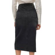 Jupe en jean Longue Noir Femme Vero Moda Calf Denim Skirt vue 2