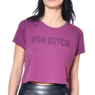 T-shirt Violet Femme Von Dutch Strass