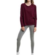 Pyjama Bordeaux/Gris Femme Tommy Hilfiger UW0UW03879