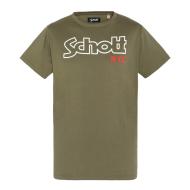 T-shirt Kaki Homme Schott Vintage pas cher