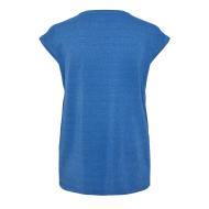 T-shirt Bleu Femme Pieces Lurex Stripes vue 2