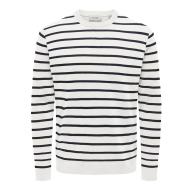 Pull Écru/Marine Homme Only & Sons 12Solid pas cher