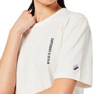 T-shirt Blanc Femme Superdry Logo Linear vue 2