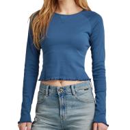 T-shirt Manches longues Bleu Femme G-Star Cropped Baby Sis Raglan