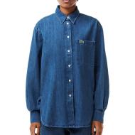 Chemise en Jean Bleu Femme Lacoste Oversized Denim pas cher