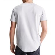 T-shirt Gris Homme Calvin Klein Jeans Badge Turn Up vue 2