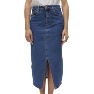 Jupe en jean Longue Bleu Foncé Femme Vero Moda Calf Denim Skirt pas cher