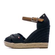 Sandales Compensées Noires femme Tommy Hilfiger pas cher