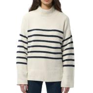 Pull Blanc/Noir Femme Teddy Smith Lou