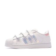 Baskets Blanches Fille Adidas Superstar Cf C pas cher