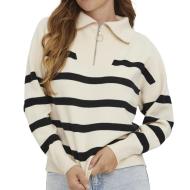 Pull Beige/Noir Femme Vero Moda Saba pas cher