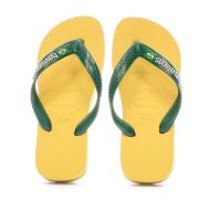 Tongs Jaune Garçon Havaianas Brasil Logo vue 3