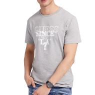 T-shirt Gris Homme Guess Blurry