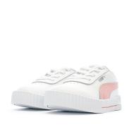 Baskets Blanche/Rose Fille Puma Inf Carina vue 6