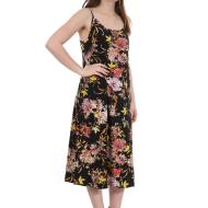 Robe Noir à fleurs mi-longue Femme Vero Moda Jeanett pas cher