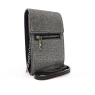 Sac Téléphone Gris Argenté Femme Morgan POCKY pas cher