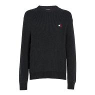 Pull Noir Homme Tommy Hilfiger Badge DM0DM16214 pas cher