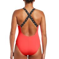 Maillot de bain 1 pièce Rouge Femme Nike Crossback vue 2