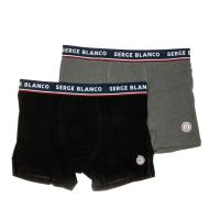 x2 Boxers Noir/Gris Serge Homme Blanco BCX2