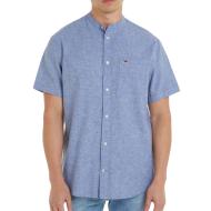 Chemisette Bleue Homme Tommy Hilfiger Mao Linen pas cher