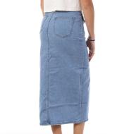 Jupe en Jean Bleu Clair Femme Monday Premium Poche vue 2