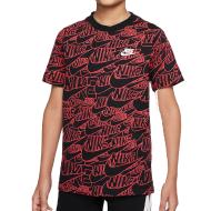 T-shirt Noir/Rouge Garçon Nike Aop