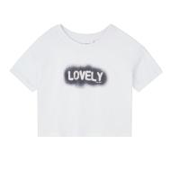 T-shirt blanc fille Teddy Smith T-bling pas cher