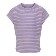 T-shirt Mauve à rayures Fille Kids ONLY Gelly pas cher