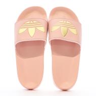 Claquettes Rose/Doré Femme Adidas Adilette vue 3