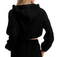 Sweat Zippé Noir Femme Only Lett vue 2