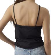 Top Noir Femme Vero Moda Singlet Crop Top vue 2