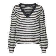 Pull Noir/Écru Femme Vero Moda Mearth