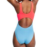 Maillot de bain 1 pièce Rose/Bleu Femme Nike Cutout vue 2