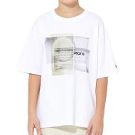 T-shirt Blanc Garçon Calvin Klein Jeans Layered pas cher