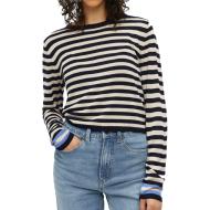 Pull Beige/Noir Femme Object Cropped pas cher