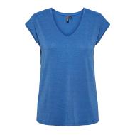 T-shirt Bleu Femme Pieces Lurex Stripes pas cher