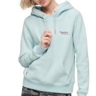 Sweat Capuche Bleu Femme Superdry Essential Logo pas cher