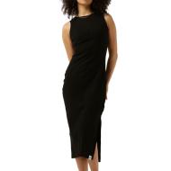 Robe Noire Femme Calvin Klein Jeans Seaming Long pas cher